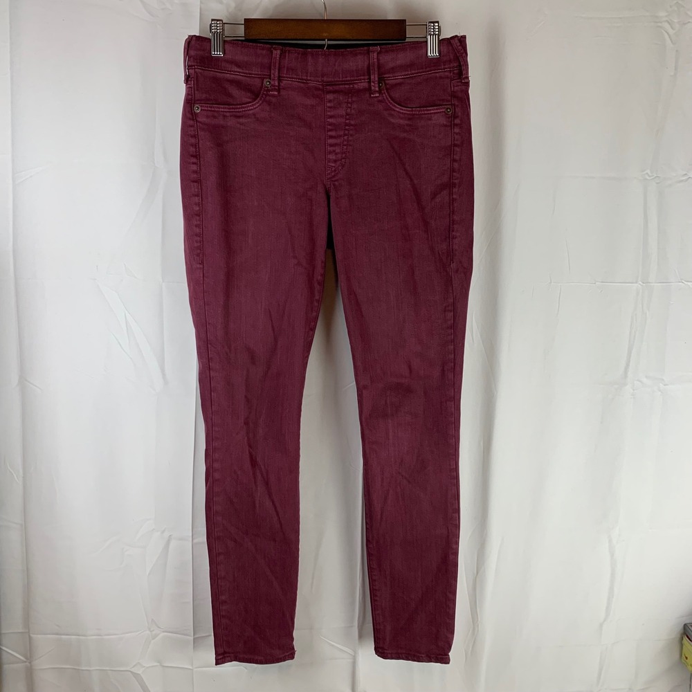 True Religion Jennie Runway‎ Legging Womens M Burgundy Skinny Pull On Pants